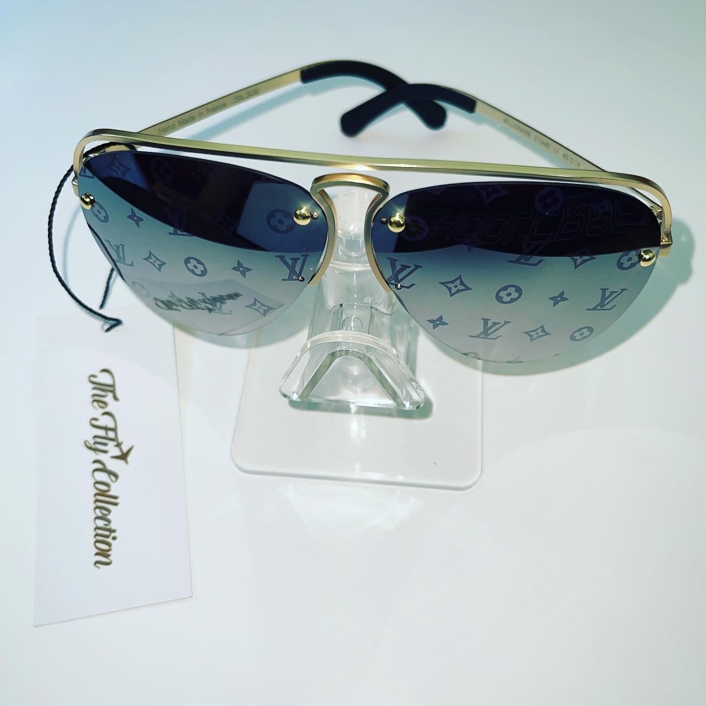 Louis Vuitton LV Ash Square Rimless Pilot Shape Sunglasses 63-13